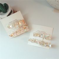 Barrettes Acryl Transparent Kette Einfache Haar Clip Set main image 4