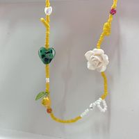 Mode Original Handgemachten Perlen Böhmischen Stil Blume Herz-geformte Halskette sku image 1