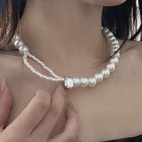 Fashion Refined Large And Small Pearls Stitching Handmade Beaded Necklace main image 6