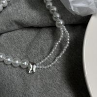 Mode Raffiné Grand Et Petit Perles Couture À La Main Collier De Perles main image 3