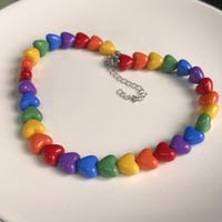 Fashion Retro Colorful Heart Beaded Acrylic Necklace Wholesale main image 5