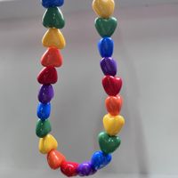 Fashion Retro Colorful Heart Beaded Acrylic Necklace Wholesale sku image 1