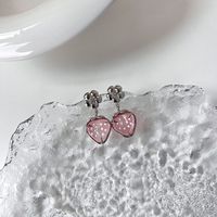 Fashion Summer Sweet Fruit Pearl Necklace Strawberry Pendant Earrings Women main image 3