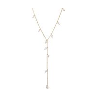 Mode Einfache Perle Lange Frauen Sternen Handgemachte Hängen Perle Kupfer Halskette main image 2