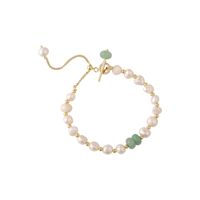 Fashion Baroque Freshwater Pearl Gold Plated Ot Buckle Bracelet main image 3