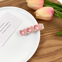 Spring And Summer Pink Heart-shaped Hairpin Bang Clip Hair Accessories sku image 2