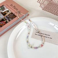 Mode Frühjahr Und Sommer Süße Rosa Twin Bunte Perlen Legierung Halskette sku image 29