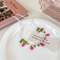 Mode Frühjahr Und Sommer Süße Rosa Twin Bunte Perlen Legierung Halskette sku image 39