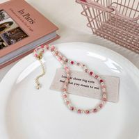 Mode Frühjahr Und Sommer Süße Rosa Twin Bunte Perlen Legierung Halskette sku image 37