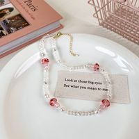 Mode Frühjahr Und Sommer Süße Rosa Twin Bunte Perlen Legierung Halskette sku image 35