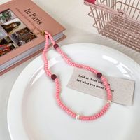 Fashion Spring And Summer Sweet Pink Twin Colorful Beaded Alloy Necklace sku image 22