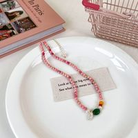Fashion Spring And Summer Sweet Pink Twin Colorful Beaded Alloy Necklace sku image 53