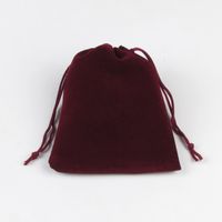Fashion Solid Color Gift Red Small Flannel Drawstring Bundle Accessories Packaging Bag sku image 6