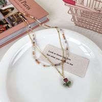 Fashion Spring And Summer Sweet Pink Twin Colorful Beaded Alloy Necklace sku image 38