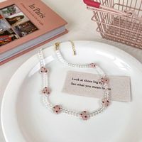 Fashion Spring And Summer Sweet Pink Twin Colorful Beaded Alloy Necklace sku image 44