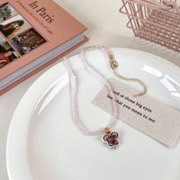 Mode Frühjahr Und Sommer Süße Rosa Twin Bunte Perlen Legierung Halskette sku image 14