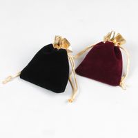Fashion Solid Color Gift Red Small Flannel Drawstring Bundle Accessories Packaging Bag main image 1