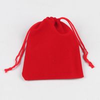 Fashion Solid Color Gift Red Small Flannel Drawstring Bundle Accessories Packaging Bag sku image 5