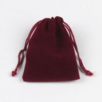 Fashion Solid Color Gift Red Small Flannel Drawstring Bundle Accessories Packaging Bag sku image 3