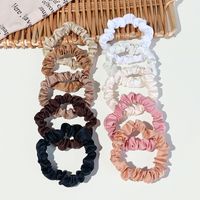 Simple Style Satin Solid Color Not Tight Hair Small Hair Rope Rubber Band Headdress main image 1