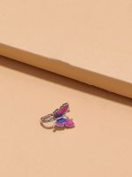 New Fashion Oil Dripping Butterfly Nasal Splint Alloy Nose Ring Piercing Jewelry main image 4