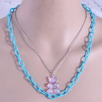 Fashion Bear Pendant Double-layer Chain Elegant Necklace main image 1