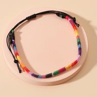 Fashion Ornament Simple Handmade Beads Woven Rainbow Bracelet main image 3
