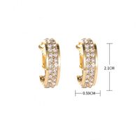 As Picture Fashion Korean Style C Shape Inlay Alloy Rhinestones Earrings main image 2