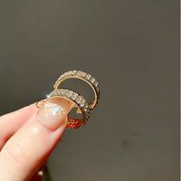 As Picture Fashion Korean Style C Shape Inlay Alloy Rhinestones Earrings main image 6