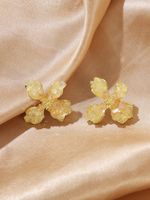 Sterling Silver Needle Crystal Petal Rhinestone Flowers Ear Stud main image 3