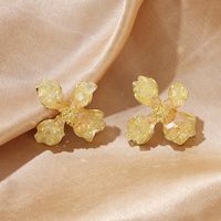 Sterling Silver Needle Crystal Petal Rhinestone Flowers Ear Stud sku image 1