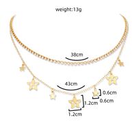 Fashion Simple Star Tassel Inlaid Zircon Chain Double Layer Copper Necklace main image 5