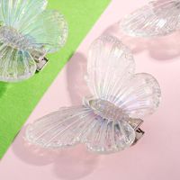 Women's Cute Simple Style Butterfly Transparent Synthetic Resin Hair Accessories Polishing No Inlaid Hair Clip 1 Set main image 2