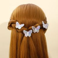 Women's Cute Simple Style Butterfly Transparent Synthetic Resin Hair Accessories Polishing No Inlaid Hair Clip 1 Set main image 5