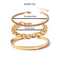 Simple Fashion Metal Chain Geometric Hollow Inlaid Diamond Copper Bracelet main image 8