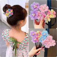 Fashion Children's Bun Updo Updo Gadget Bow Colorful Flower Stem Headdress main image 6