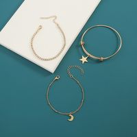 New Fashion Moon Star Opening Inlaid Alloy Bracelet Three-piece Set main image 2