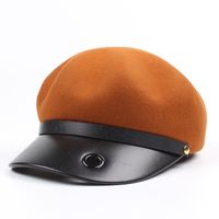 British Cute Woolen Beret Octagonal Hat Female Casual Cap Pumpkin Hat sku image 2