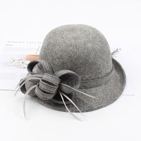 Fashion Sheep Hat Stereo Bow Feather Hat Nhxo150398 sku image 5