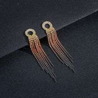 Simple Style Alloy Rhinestone Tassel Earrings Banquet Unset Drop Earrings 2 Pieces main image 6