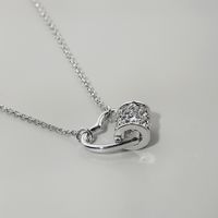 Fashion Elegant Heart Cylinder Pendant Rhinestone Inlaid Clavicle Chain Necklace Wholesale main image 2