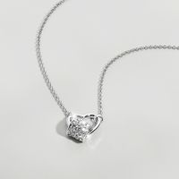 Fashion Elegant Heart Cylinder Pendant Rhinestone Inlaid Clavicle Chain Necklace Wholesale main image 4