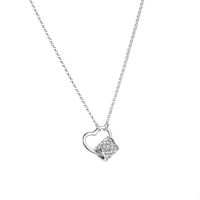 Fashion Elegant Heart Cylinder Pendant Rhinestone Inlaid Clavicle Chain Necklace Wholesale sku image 1