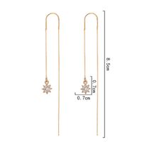 Fashion Geometric Handmade Drop Inlaid Zircon Flower Copper Earrings main image 7