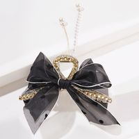 Fashion Mesh Bow Grip Women's Summer Retro Clip Summer Polka Dot Hair Accessories sku image 1