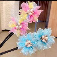 Fashion Children's Bun Updo Updo Gadget Bow Colorful Flower Stem Headdress main image 3