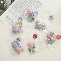 Korean Style Children's Candy Color Star Geometric Dripping Oil Metal Bb Clip Hairpin 10 Pcs Set main image 6