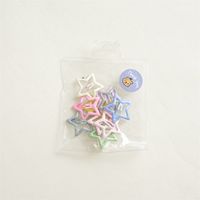 Korean Style Children's Candy Color Star Geometric Dripping Oil Metal Bb Clip Hairpin 10 Pcs Set sku image 2