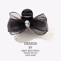 Fashion Double-sided Bow Shaped Small Hair Clip Hair Accessories Side Rhinestone sku image 1