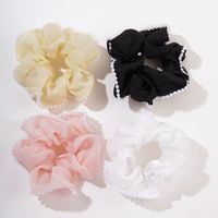 Fashion Inlay Pearl Lace Solid Color Hair Rope Hair Accessories main image 3